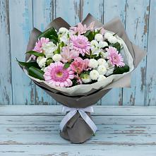 Букет цветов из:  Герберы, Альстромерии и Хризантемы в Пролетарске Ростовская область