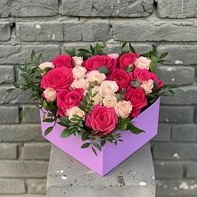 Цветочная композиция из Розы в коробке в Пролетарске Ростовская область
