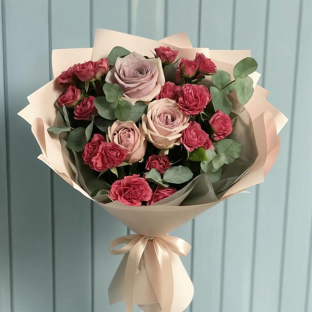 Букет цветов из: Гвоздики и Розы в Пролетарске Ростовская область