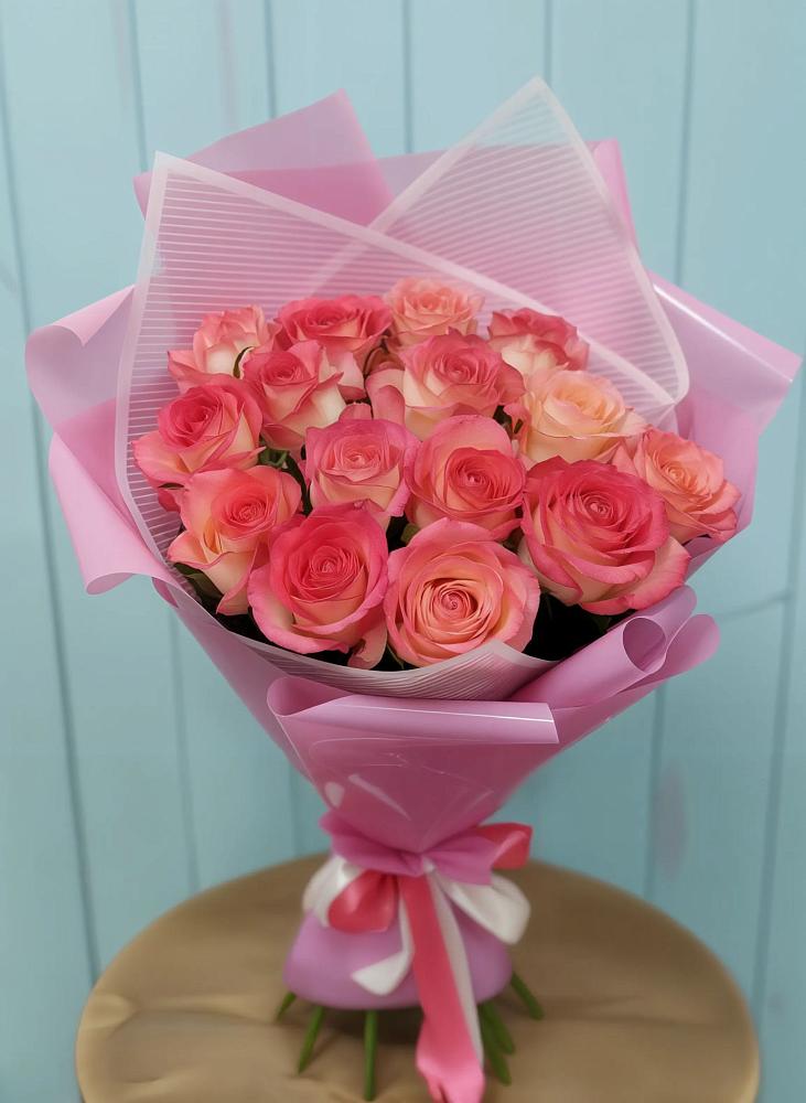 Букет 15 Розовых роз Равель в Пролетарске Ростовская область