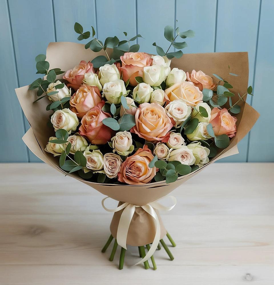 Букет цветов из: Альстромерии и Розы в Пролетарске Ростовская область