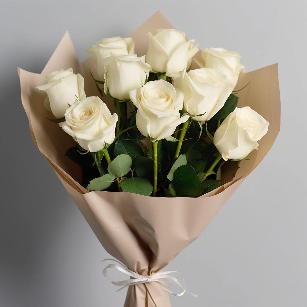 Букет 9 Белых роз Эдлесс Лав в Пролетарске Ростовская область