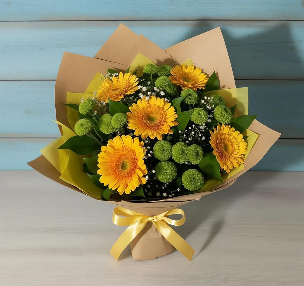 Букет цветов из: Герберы и Хризантемы в Пролетарске Ростовская область