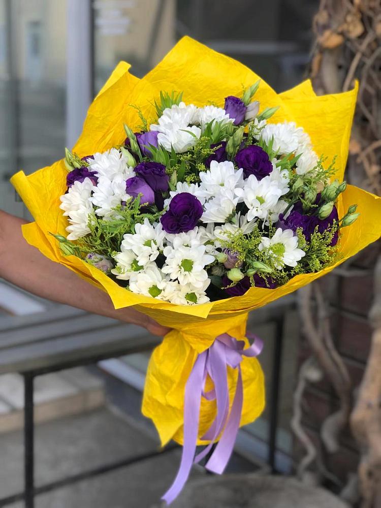 Букет цветов из: Ирисы, Хризантемы и Ромашки в Пролетарске Ростовская область