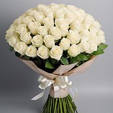 Букет 101 беля роза Белоснежка в Пролетарске Ростовская область