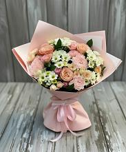 Букет цветов из:  Гвоздики, Розы и Хризантемы в Пролетарске Ростовская область