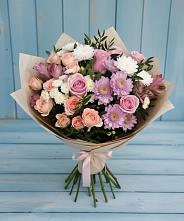 Букет цветов из:  Хризантемы, Розы и Альстромерии #REPLACE_PRED# Пролетарске Ростовская область