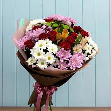 Букет цветов из:  Розы, Хризантемы и Альстромерии в Пролетарске Ростовская область