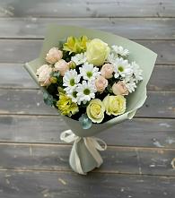 Букет цветов из:  Альстромерии, Розы и Хризантемы в Пролетарске Ростовская область